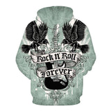 Rock N Roll 3D full over print Hoodie, Sweater, TShirt LK-026