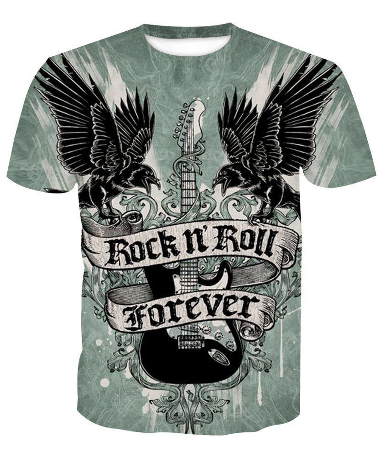 Rock N Roll 3D full over print Hoodie, Sweater, TShirt LK-026