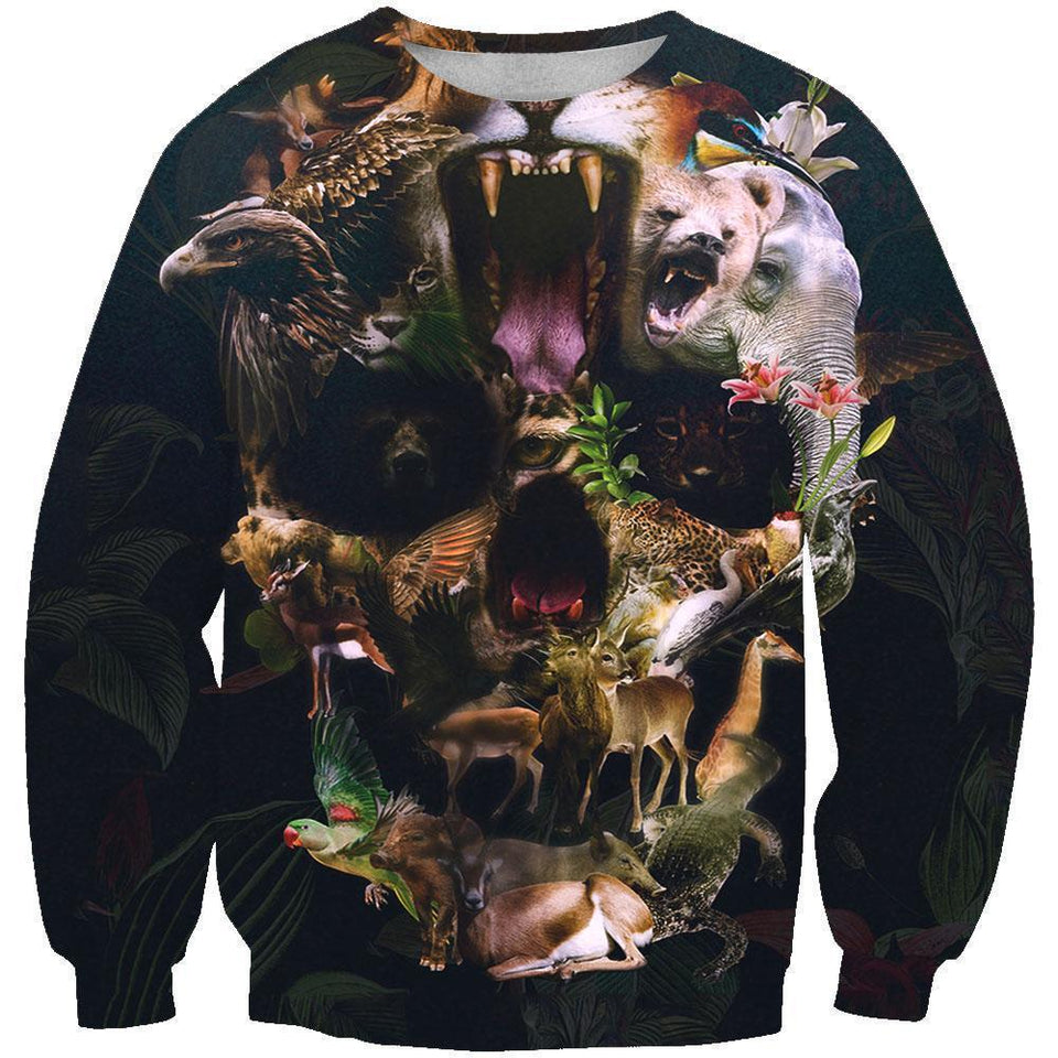 Skull-printed-tee-T-shirt-sweater-zip-hoodies-tank-top-for-men-women