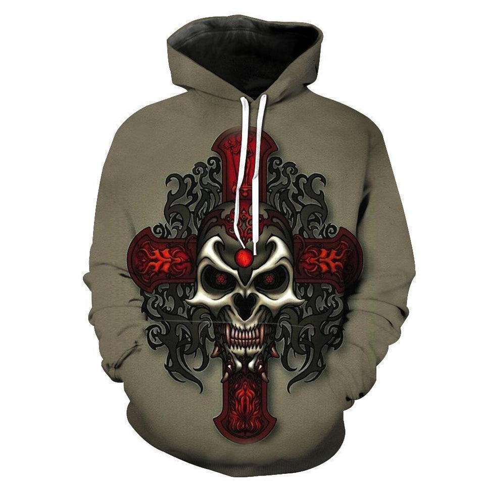 Skull-printed-tee-T-shirt-sweater-zip-hoodies-tank-top-for-men-women