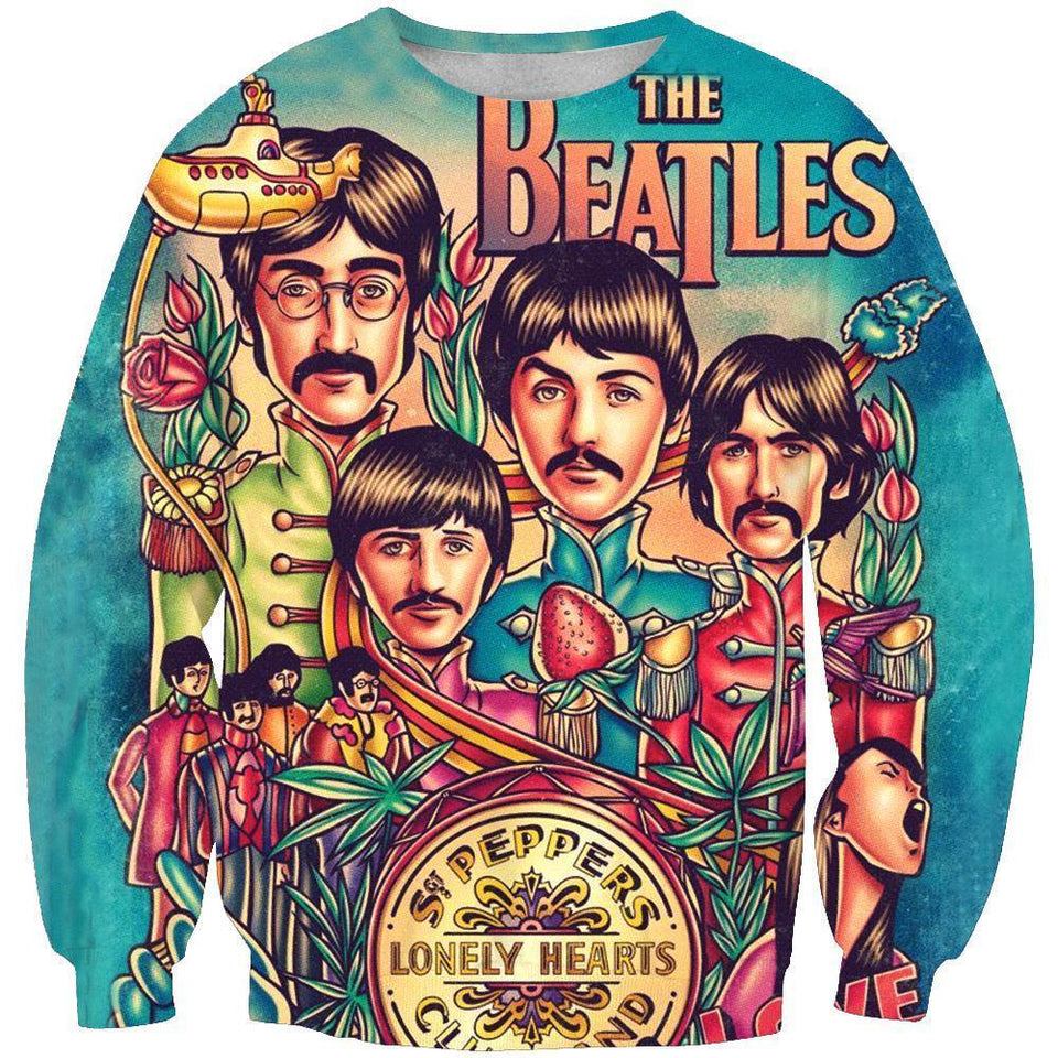 THE BEATLES 3D full over print Hoodie, Sweater, TShirt TS-001