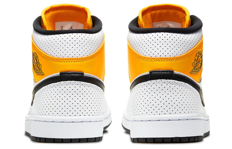 Womens WMNS Air Jordan 1 Mid Perforated - White University Gold BQ6472-107 01