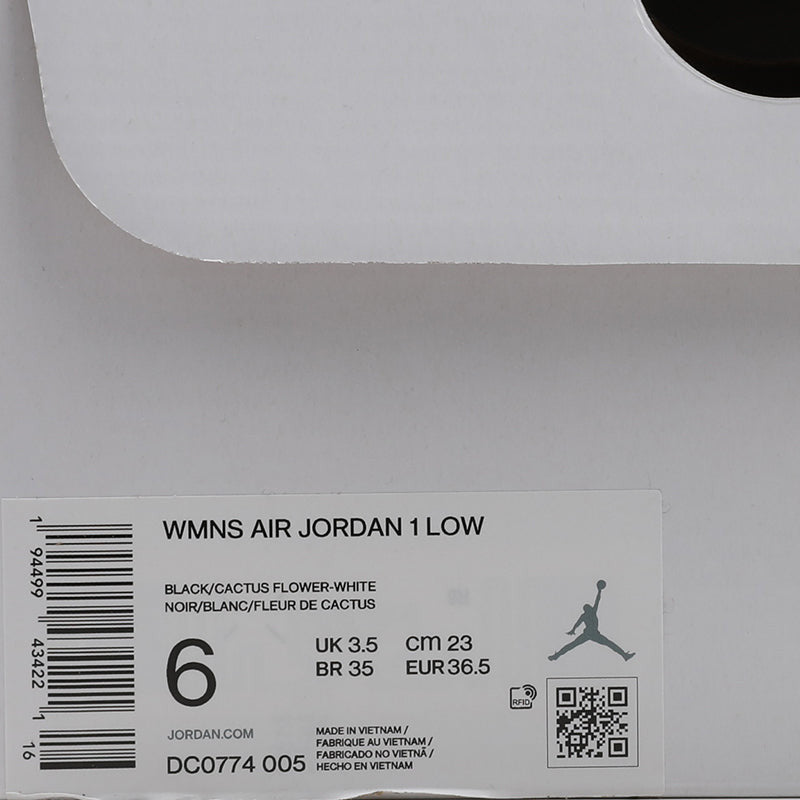Womens WMNS Air Jordan 1 Low Black Cactus Flower DC0774-005 01