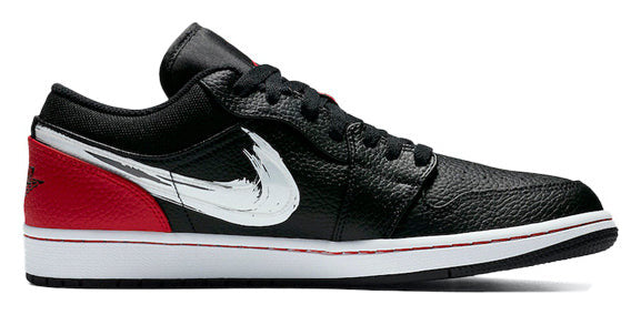 Nike Air Jordan 1 Low 'Brushstroke Swoosh - Black Red' DA4659-001 01