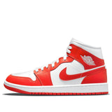 Womens Air Jordan 1 Mid Orange White BQ6472-116 01