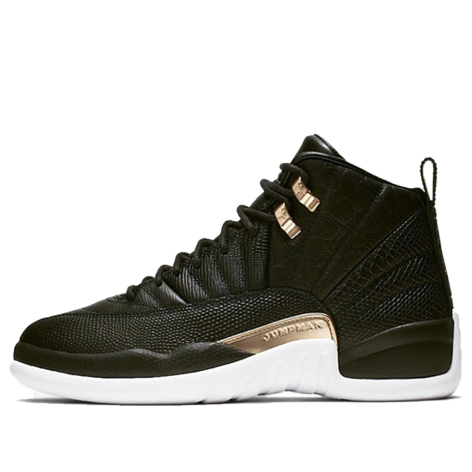 Womens WMNS Air Jordan 12 Retro Black Metallic Gold AO6068-007 01