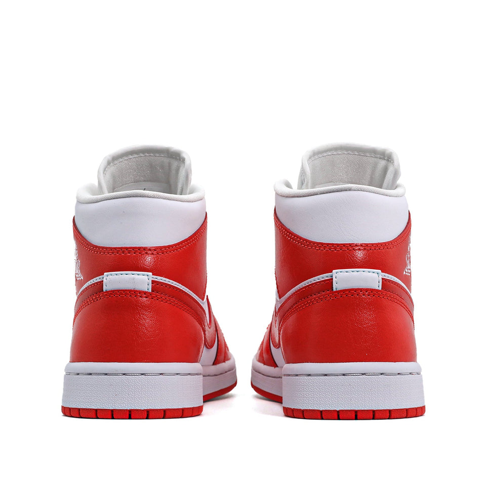 Womens Air Jordan 1 Mid Orange White BQ6472-116 01