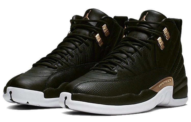 Womens WMNS Air Jordan 12 Retro Black Metallic Gold AO6068-007 01