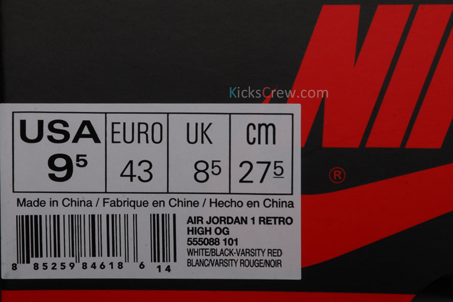 Nike Air Jordan 1 Retro High OG Chicago 555088-101 01