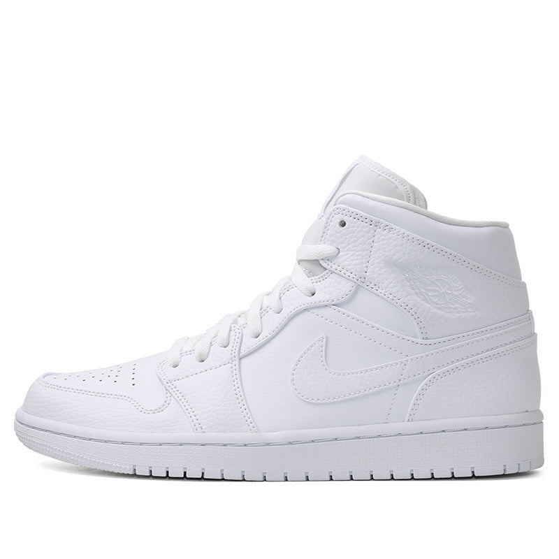 Nike Air Jordan 1 Mid Triple White 554724-130 01