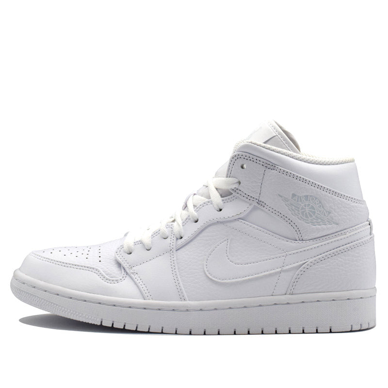 Nike Air Jordan 1 Mid Triple White 554724-109 01