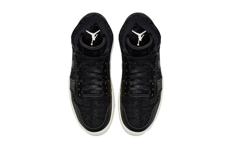 Womens WMNS Air Jordan 1 Retro HI PRM Black Sail AH7389-001 01