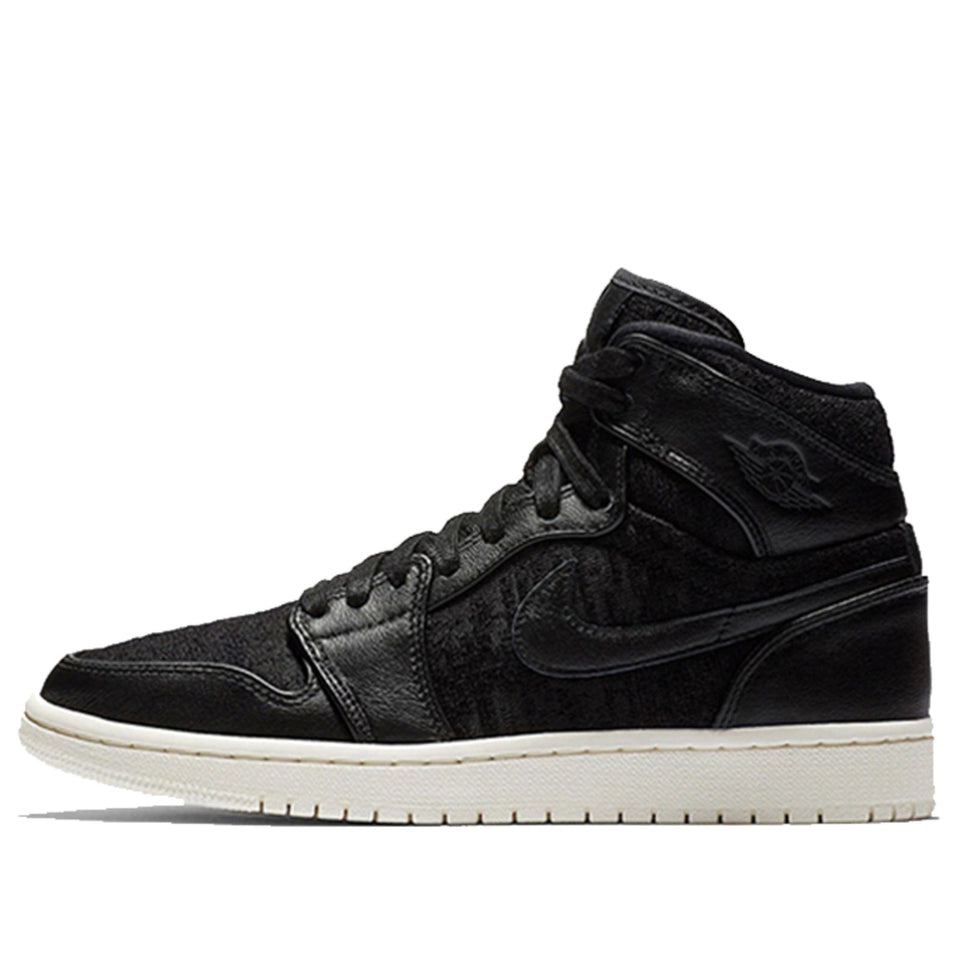 Womens WMNS Air Jordan 1 Retro HI PRM Black Sail AH7389-001 01