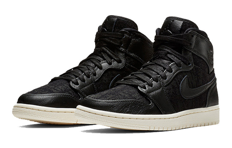 Womens WMNS Air Jordan 1 Retro HI PRM Black Sail AH7389-001 01