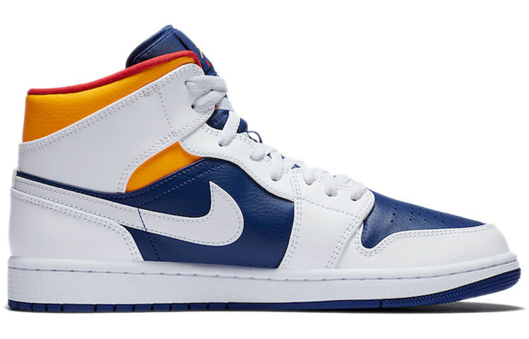 Nike Air Jordan 1 Mid 'White Deep Royal Blue' White/Deep Royal Blue/Track Red/Laser Orange 554724-131 01
