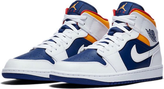 Nike Air Jordan 1 Mid 'White Deep Royal Blue' White/Deep Royal Blue/Track Red/Laser Orange 554724-131 01