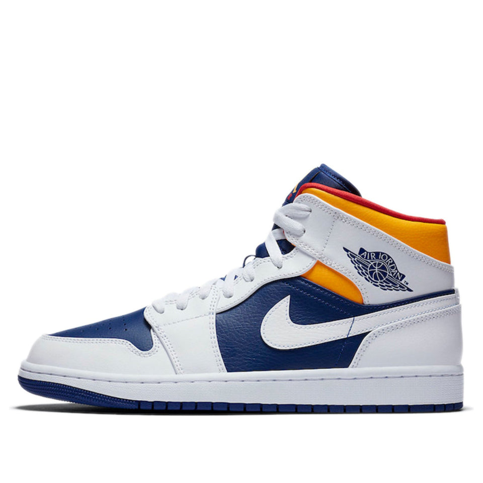 Nike Air Jordan 1 Mid 'White Deep Royal Blue' White/Deep Royal Blue/Track Red/Laser Orange 554724-131 01