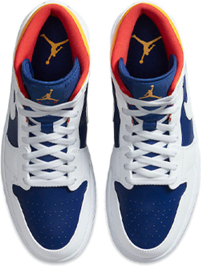 Nike Air Jordan 1 Mid 'White Deep Royal Blue' White/Deep Royal Blue/Track Red/Laser Orange 554724-131 01