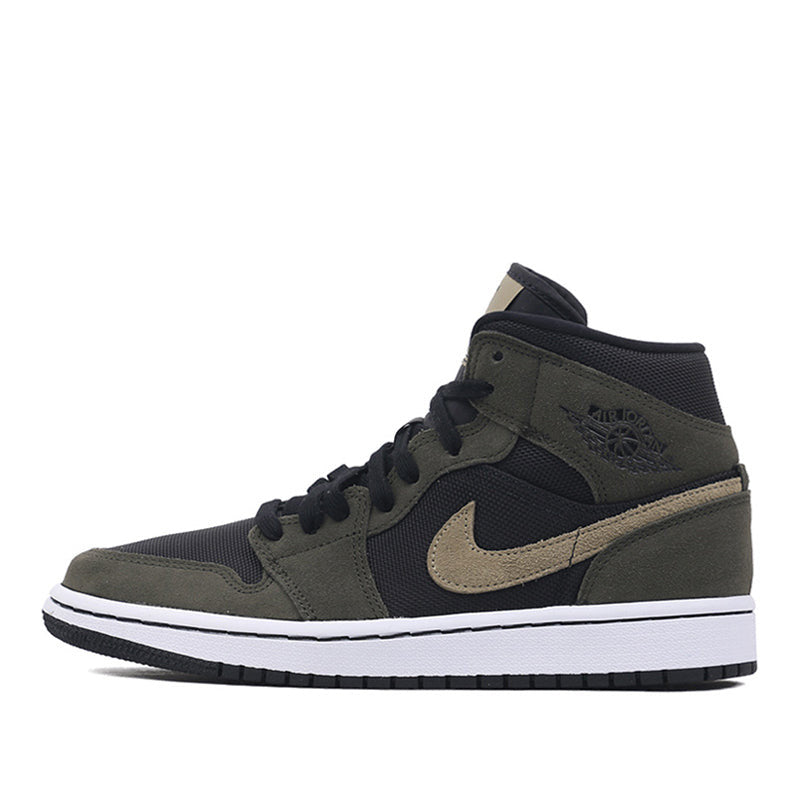 Womens WMNS Air Jordan 1 Mid Military Olive BQ6472-030 01