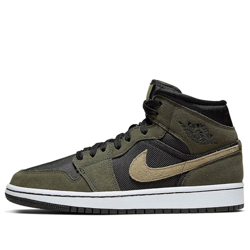 Womens WMNS Air Jordan 1 Mid Military Olive BQ6472-030 01