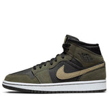 Womens WMNS Air Jordan 1 Mid Military Olive BQ6472-030 01