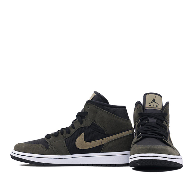 Womens WMNS Air Jordan 1 Mid Military Olive BQ6472-030 01