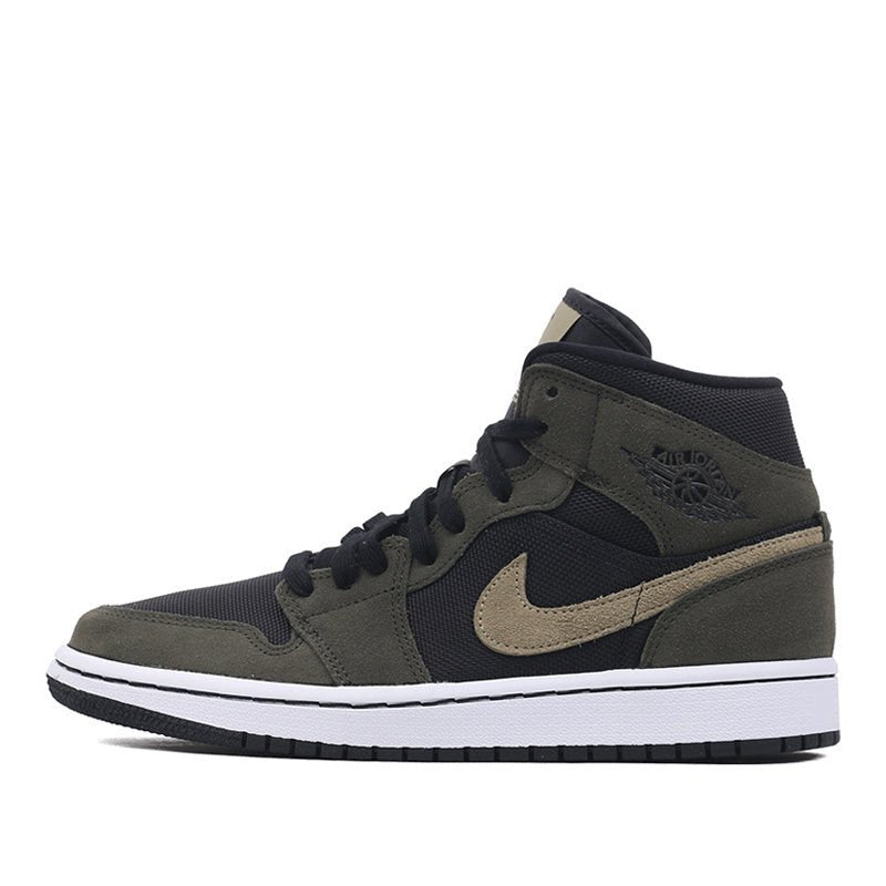 Womens WMNS Air Jordan 1 Mid Military Olive BQ6472-030 01