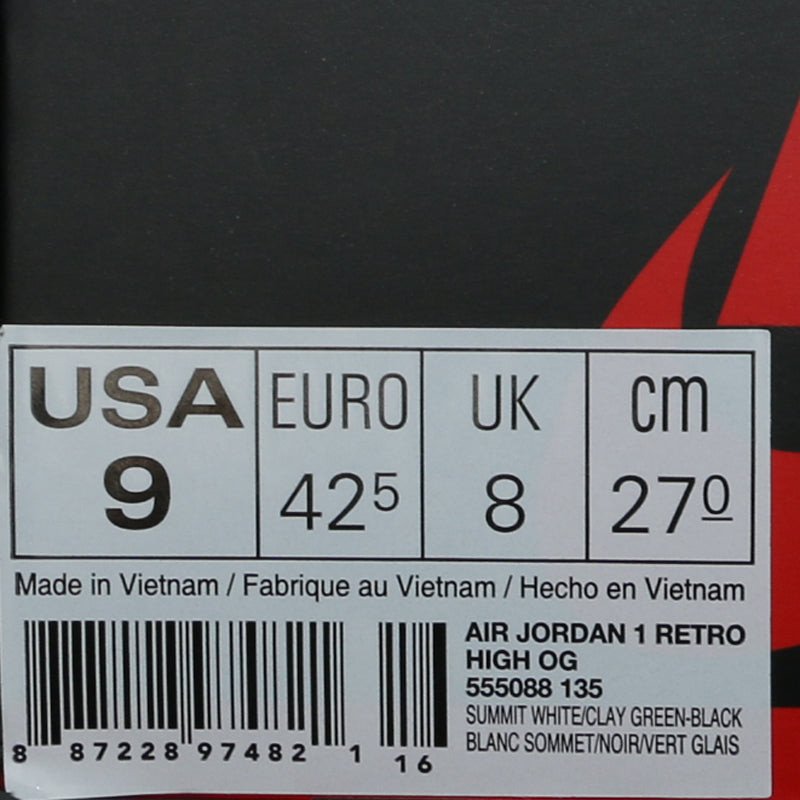 Nike Air Jordan 1 Retro High OG Glay Green 555088-135 01