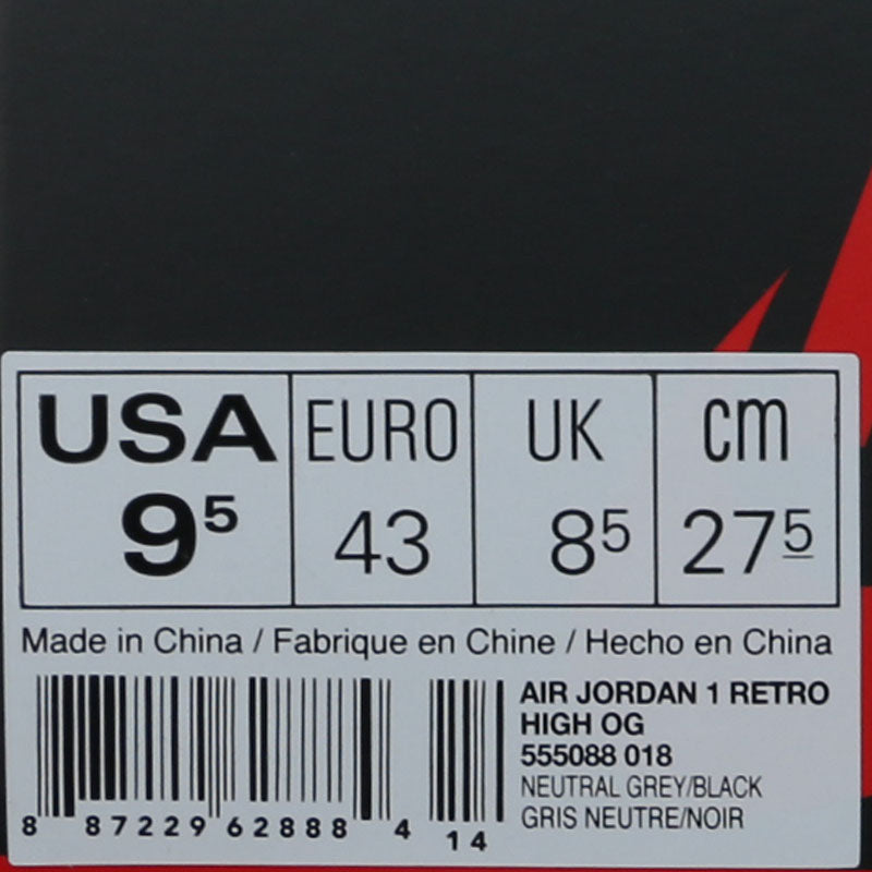 Nike Air Jordan 1 Retro High OG Grey Crimson 555088-018 01