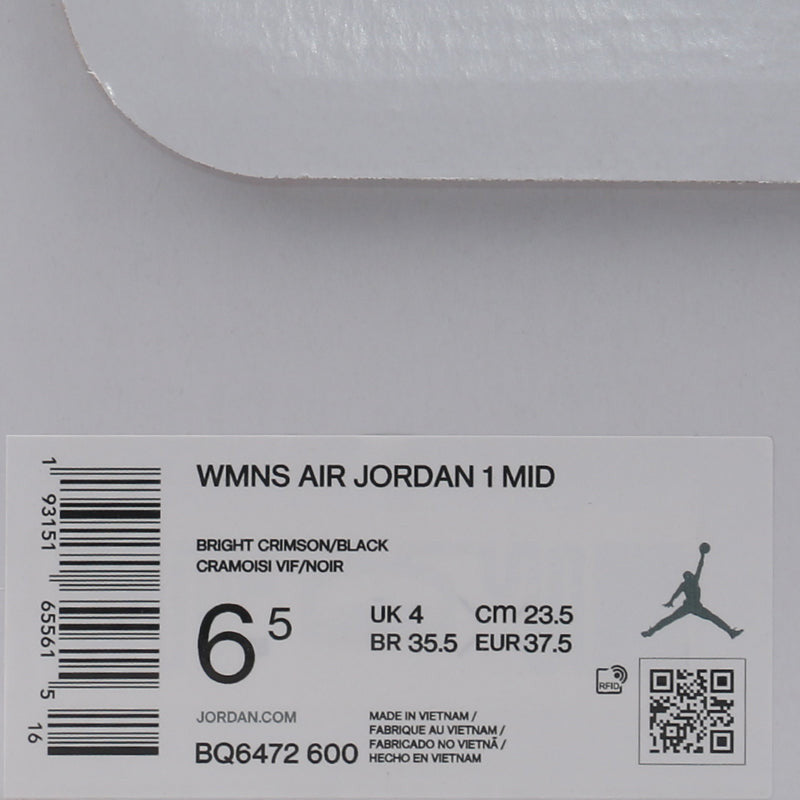 Womens WMNS Air Jordan 1 Mid Bright Crimson BQ6472-600 01