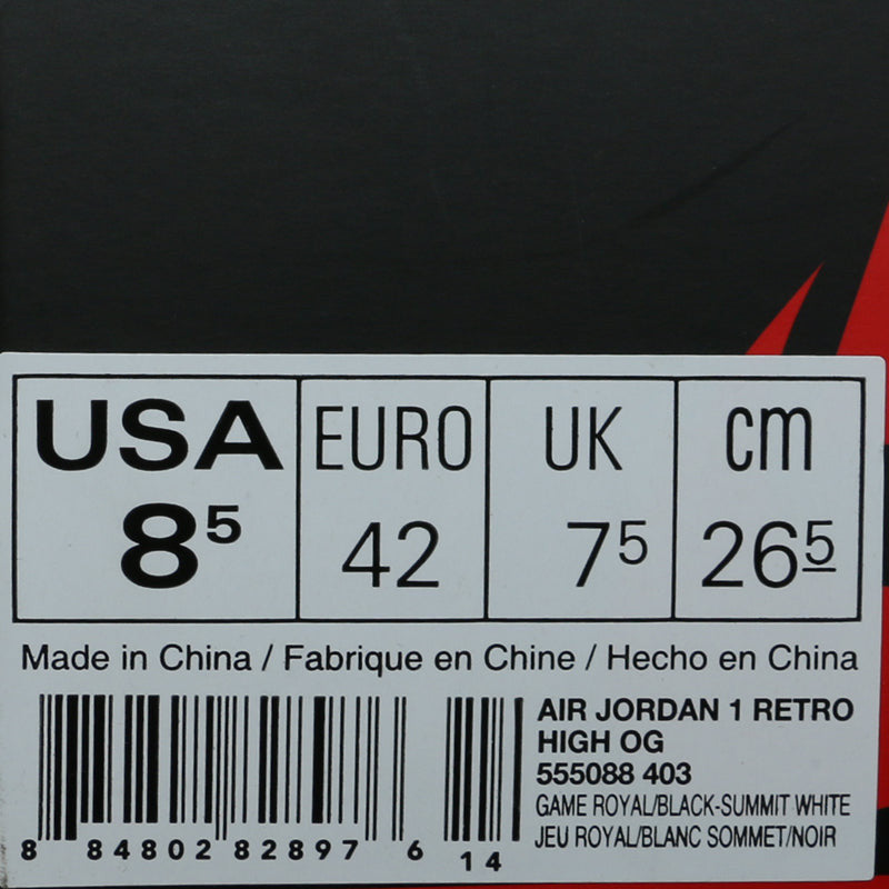 Nike Air Jordan 1 Retro High OG Game Royal 555088-403 01
