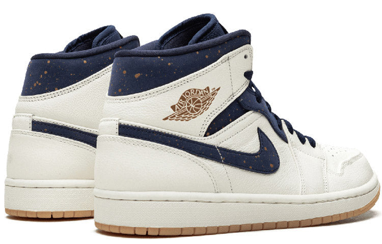 Nike Air Jordan 1 Mid 'Jeter' Sail/Bronze-College Navy AH6342-104 01