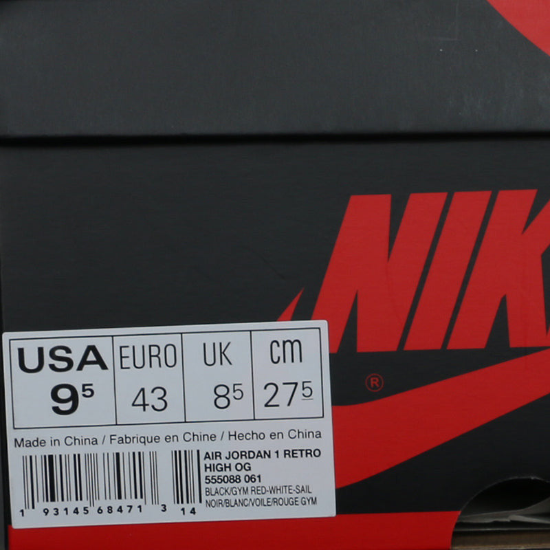 Nike Air Jordan 1 Retro High OG Black Gym Red 555088-061 01