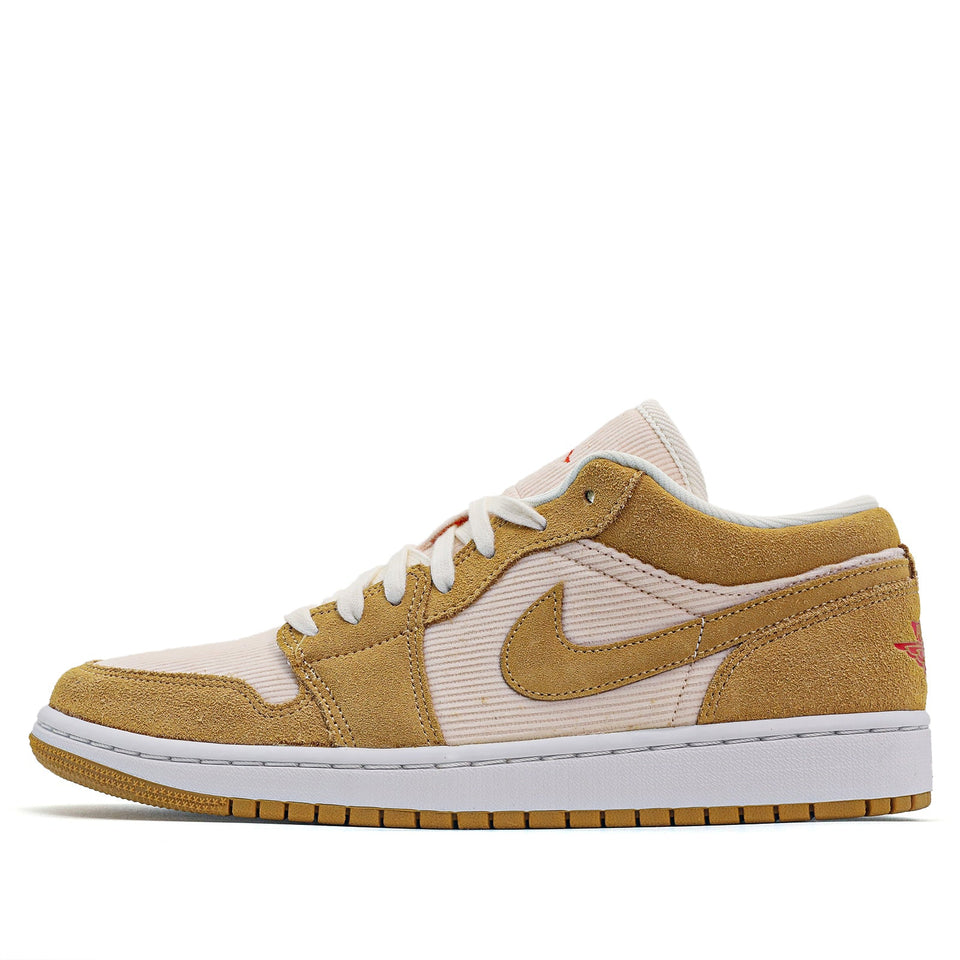 Womens Air Jordan 1 Low SE Twine Orange Quartz Corduroy DH7820-700 01