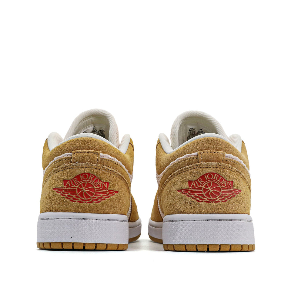 Womens Air Jordan 1 Low SE Twine Orange Quartz Corduroy DH7820-700 01