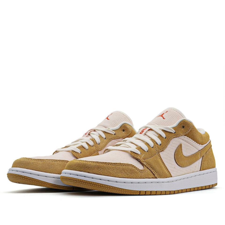Womens Air Jordan 1 Low SE Twine Orange Quartz Corduroy DH7820-700 01