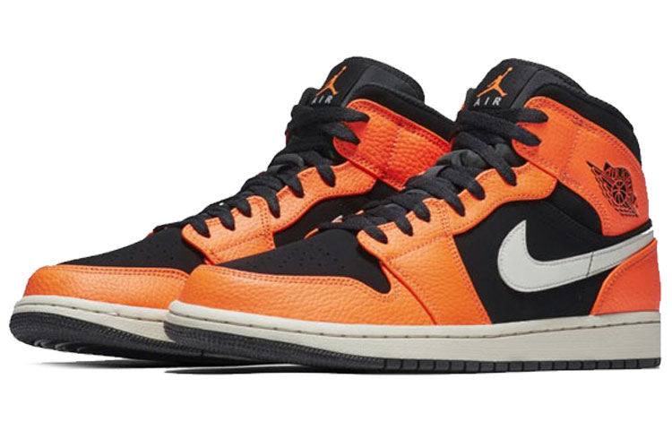 Nike Air Jordan 1 Mid Orange Black 554724-062 01