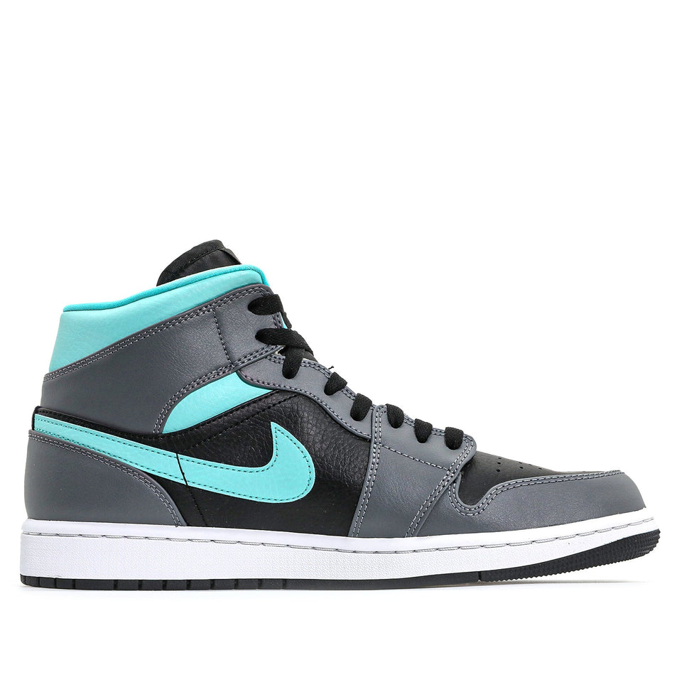 Nike Air Jordan 1 Mid 'Grey Aqua' Black/Light Aqua/Dark Smoke Grey 554724-063 01