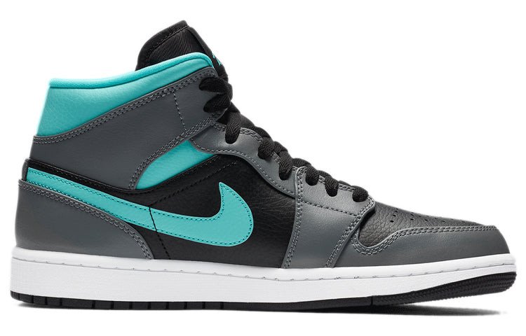 Nike Air Jordan 1 Mid 'Grey Aqua' Black/Light Aqua/Dark Smoke Grey 554724-063 01