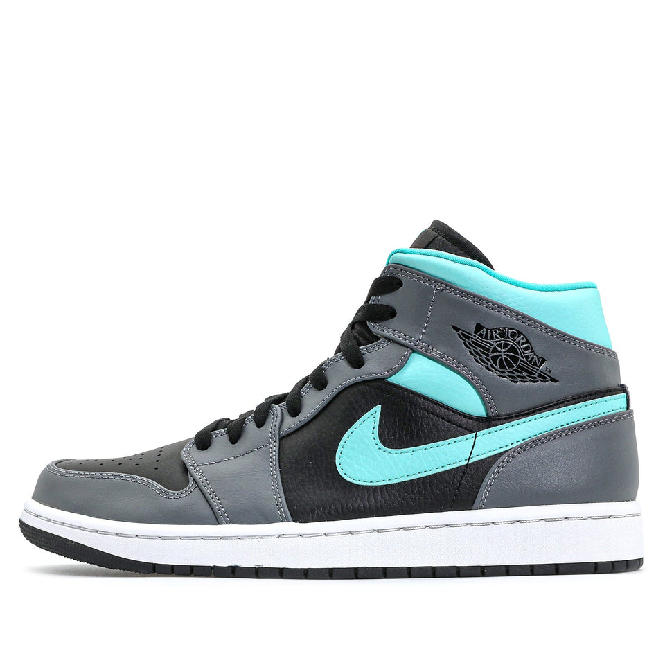 Nike Air Jordan 1 Mid 'Grey Aqua' Black/Light Aqua/Dark Smoke Grey 554724-063 01