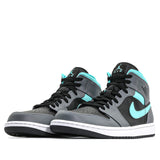 Nike Air Jordan 1 Mid 'Grey Aqua' Black/Light Aqua/Dark Smoke Grey 554724-063 01
