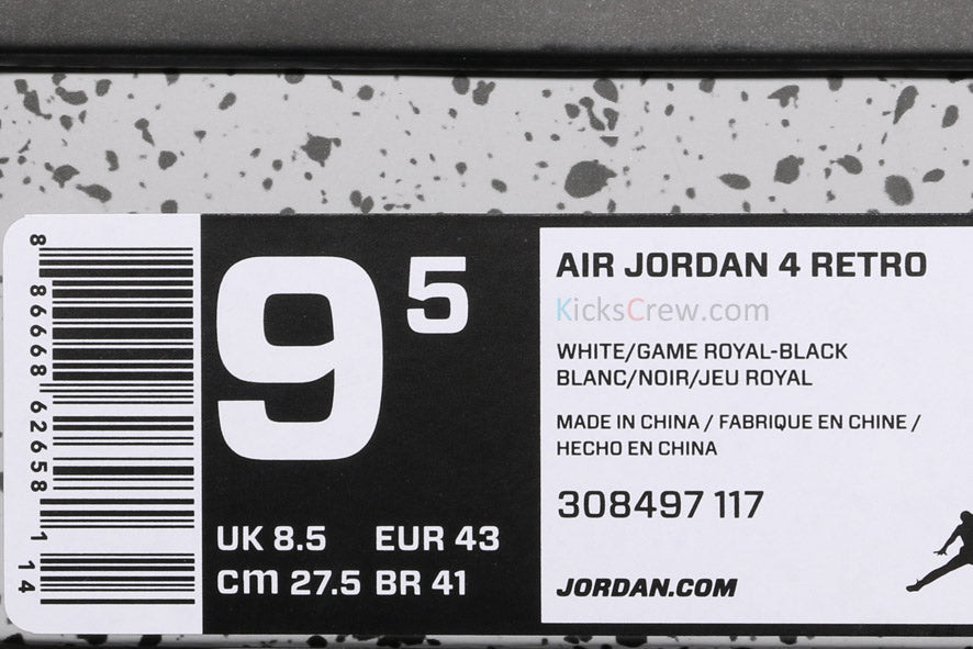 Nike Air Jordan 4 Retro White - Motorsports 308497-117 01