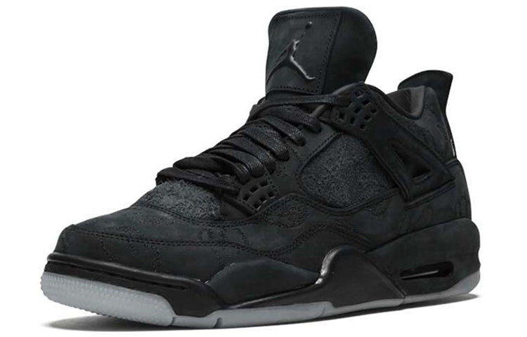 Nike KAWS x Air Jordan 4 Retro 'Black' Black/Black-Clear Glow 930155-001 01
