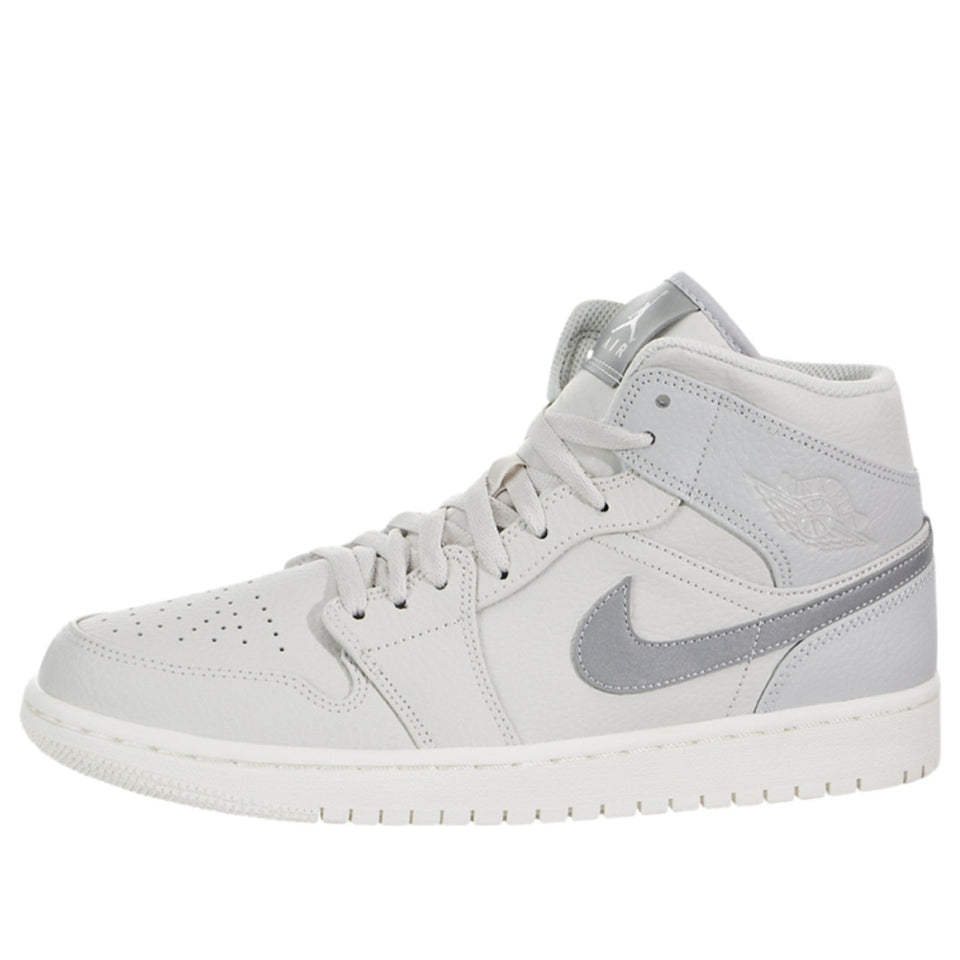 Nike Air Jordan 1 Mid SE Light Bone Reflective Silver 852542-003 01