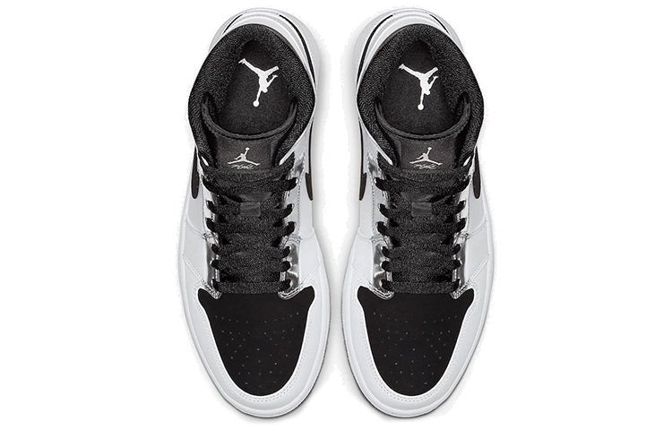 Nike Air Jordan 1 Mid White Black Silver 554724-121 01
