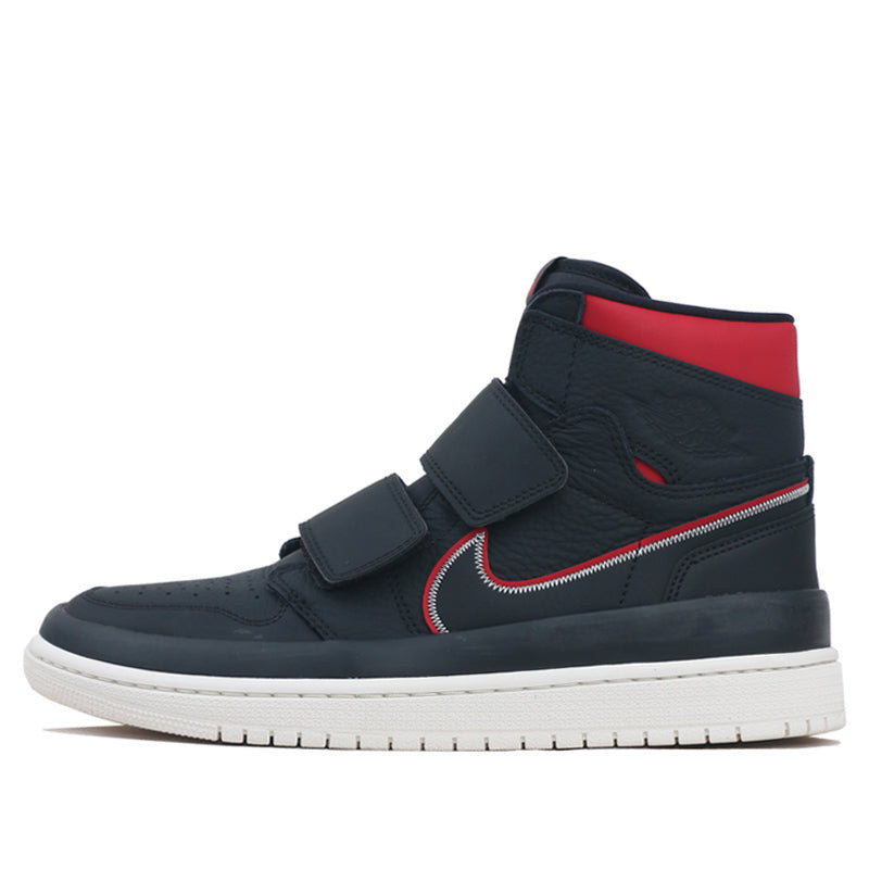 Nike Air Jordan 1 RE HI Double STRP Black Gym Red AQ7924-016 01