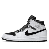 Nike Air Jordan 1 Mid White Black Silver 554724-121 01