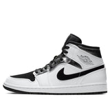 Nike Air Jordan 1 Mid White Black Silver 554724-121 01