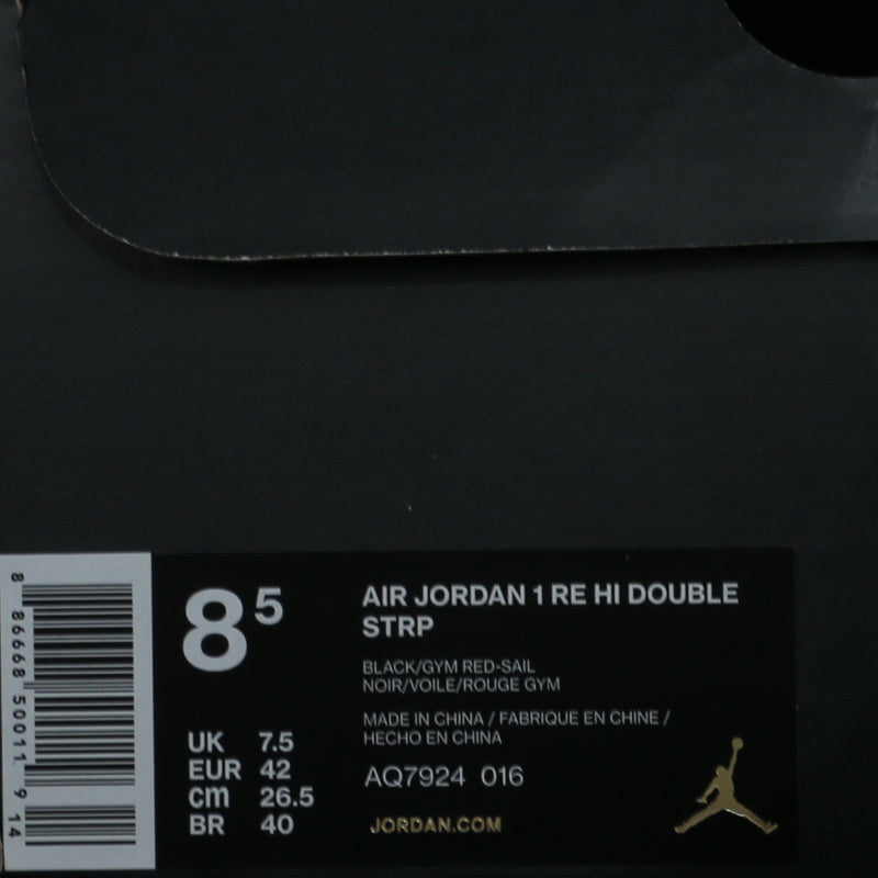 Nike Air Jordan 1 RE HI Double STRP Black Gym Red AQ7924-016 01