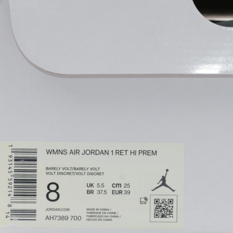 Womens WMNS Air Jordan 1 Retro HI PRM Barely Volt AH7389-700 01